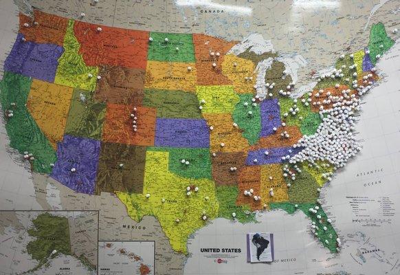 All of the states we have sold to and several out of the nation.