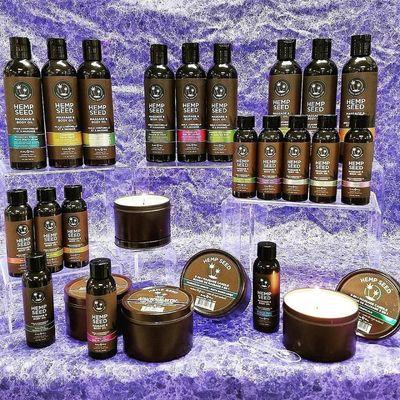 Hemp Seed Massage Oils & Candles are *100% VEGAN *100% Natural *Absorbs for deep conditioning without a greasy residue.