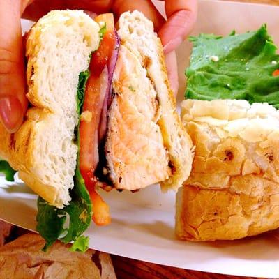 Salmon sandwich.