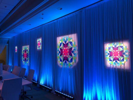 Corporate event themed lighting and branding