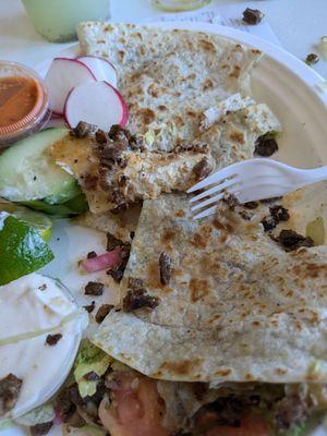 Quesadilla with carne asada