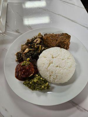 Nasi padang with beef rendang