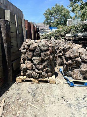 Pallets of Moss rocks, medium size