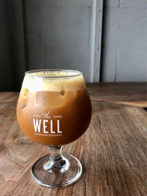 (Seasonal) Tiki Traveler [$5.25] - espresso, pineapple, orange, and orgeat mocktail