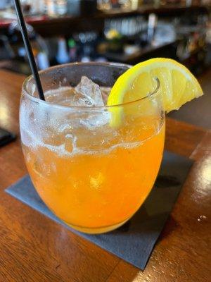 Peach Bourbon Smash (Jim Beam, Peach Purée, Aperol, Lemon, Simple Syrup)