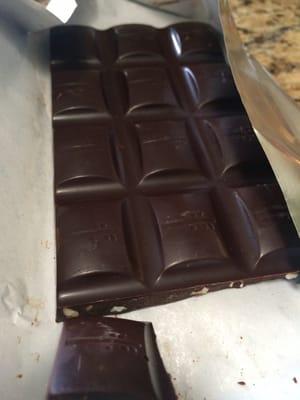 Dark chocolate with sea salt and almonds