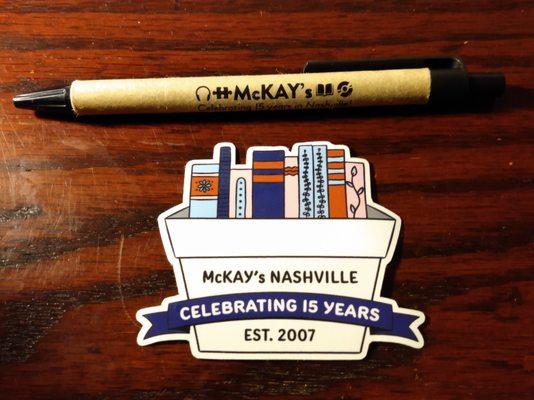 Happy Anniversary, McKay's!  Swag from the celebration.