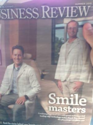 A magazine showing one of the dentists