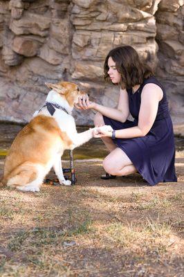 Graduation pics with my dog and new haircut, within 3 days of cut and after home wash.