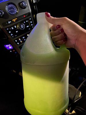 Gallon of Frog Juice mixed with mango