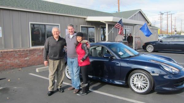 Fred, me, Sandy and my new Porsche!