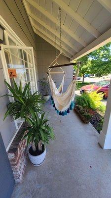 Hung hammocks from my porch ceiling! I love them