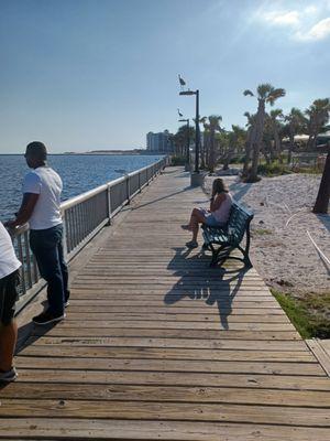 It ends at the edge of The Gulf restaurant.