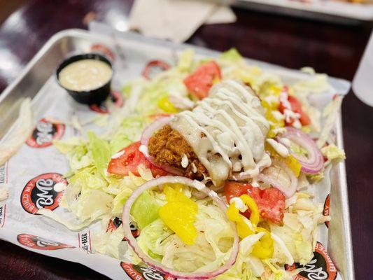 Burger "Bowl" (aka Salad) w/ Chicken