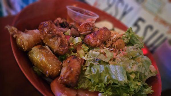 Bun thit nuong... grilled pork vermicelli bowl with egg rolls... pretty decent.