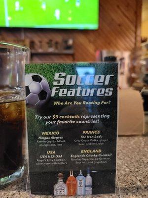 World Cup Drink Specials