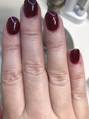 Great color, but terrible nail technician.