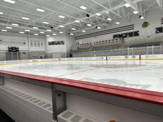 One of the two ice rinks during public skate.