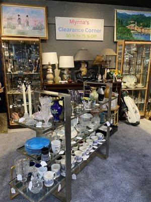 Myrna's Corner is filled with items that are 50-75% off!!