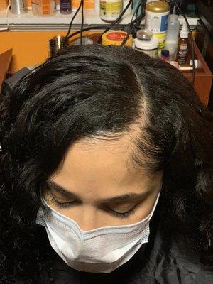 Full head weave/ leave out