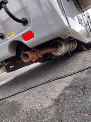 Shop replaced tailpipe 4 months earlier (They never replaced the decorative cover and now claim it wasn't ordered).  It is already rusted.