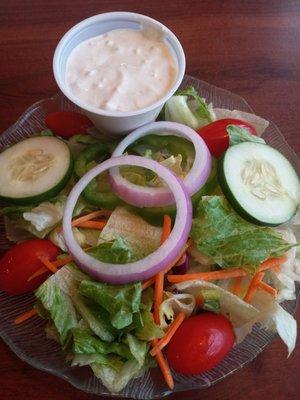 Side salad with housemade blue cheese