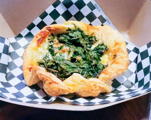 Goldies Galette (veg) spinach, feta, paresan