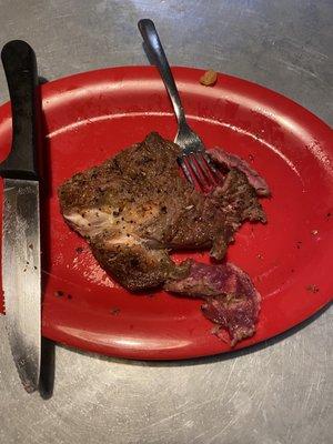 This is how much of my steak I left behind. Essentially the entire thing. It was that bad.