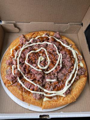 Gluten free roast beef 3 way pizza