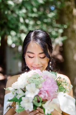 Shawna's hair and soft glam make-up work on my wedding day