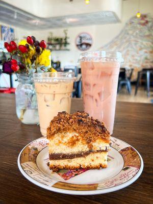 Cold drinks and Coffee Cake