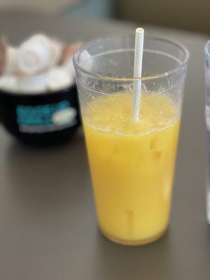 Orange juice served with ice