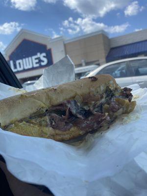 Pastrami and cheese sub