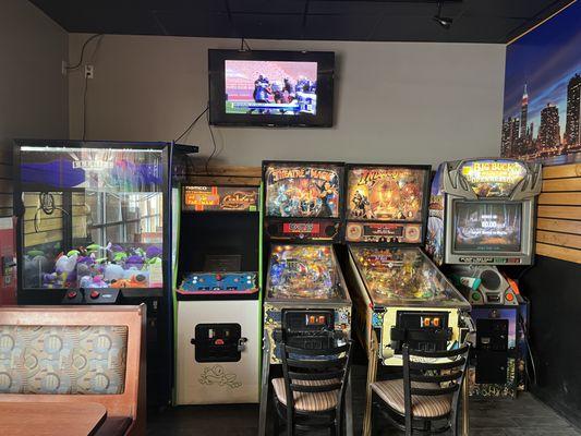 Pizza Castle.  Pinball, and video games.