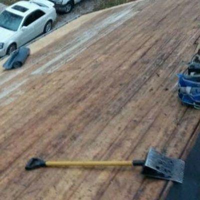 Tear off shingles to deck