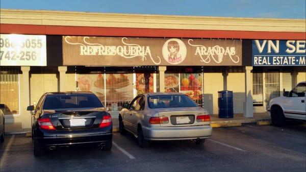 Storefront at sunset