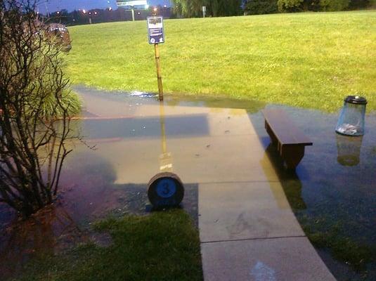 Hole 3 flooded out after a rain storm. You'd think somebody would have inspected the course before charging me $16 to play it.