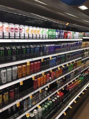 So many energy drinks.