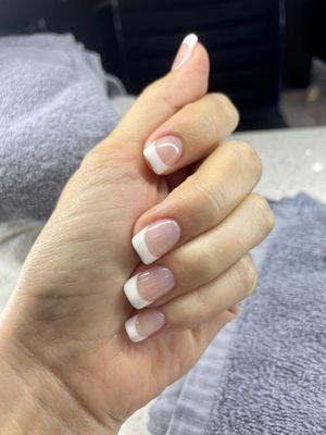 Dip French with extension and manicure