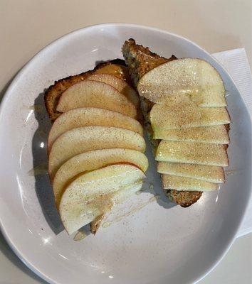 Peanut butter apple toast