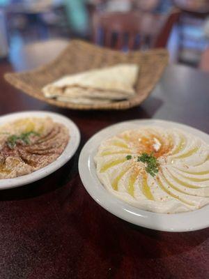 Hummus and Baba Ghanoush