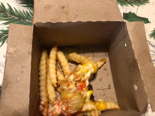 This is how they came. You can actually count the fries. We took none out.