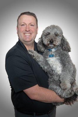 Dr. Bailey and Vader, our Emotional Support Dog