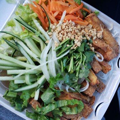 Tofu noodle salad aka vermicelli salad bowl