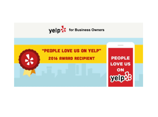 People Love Us on Yelp- 2016 Award