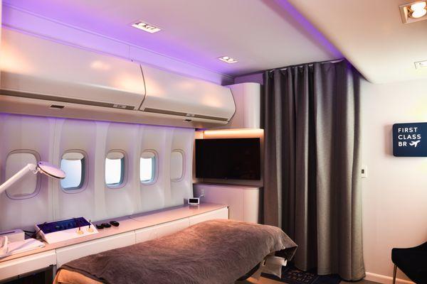 Our unique airplane cabin-style studio will make you feel like you're getting a facial in first class.