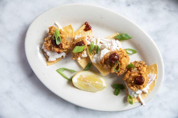 Crispy Oyster Tostadas