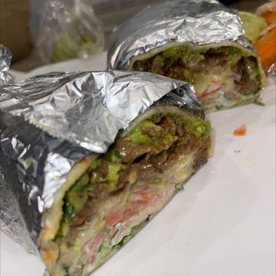 Steak burrito with Guacamole