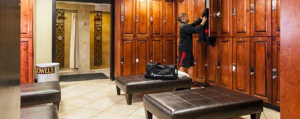 Executive locker rooms with showers.