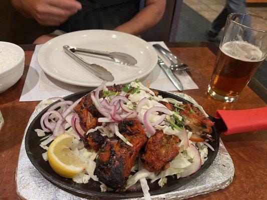 Chicken tandoori is savory and not hot spicy. Tender and delicious